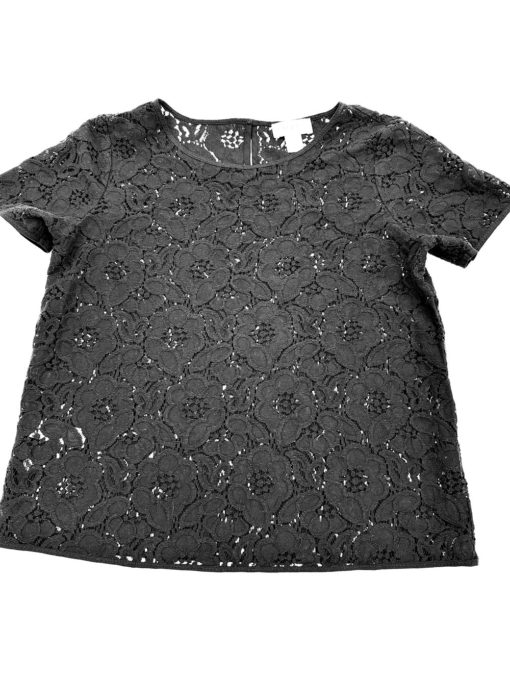 LOFT Floral Lace Short Sleeve Top Size Small petite in very good condition